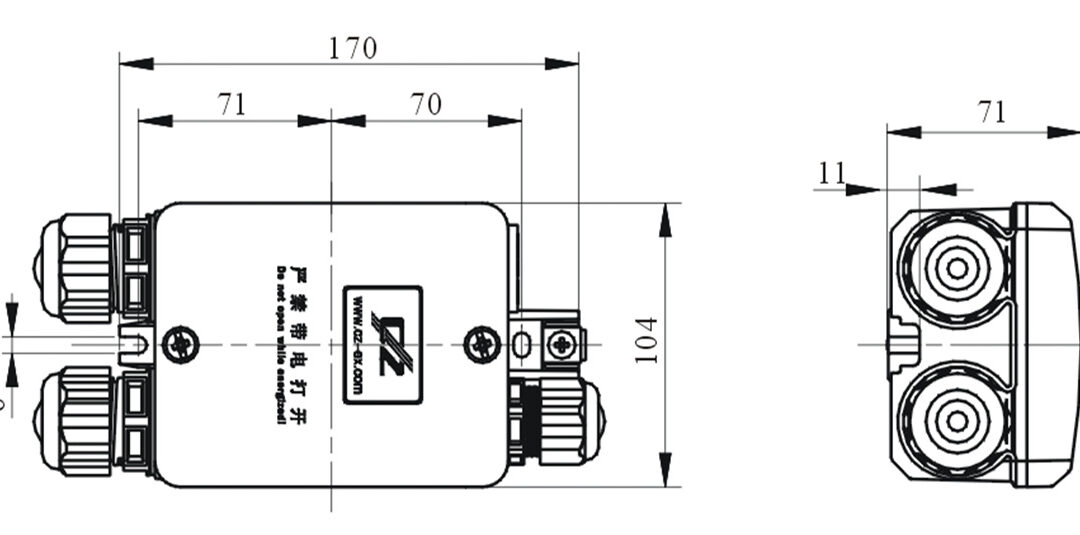 cz0930-outline-dimension-explosion-proof-terminal-box